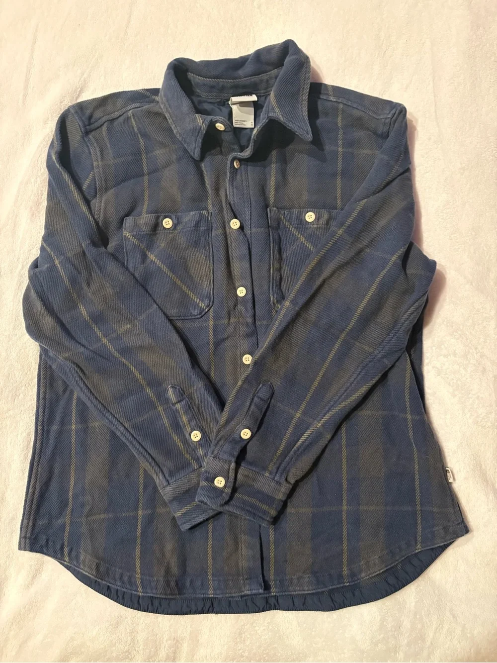 The North Face Men’s XL Blue Windowpane Heavyweight Flannel Shirt Jacket Shacket